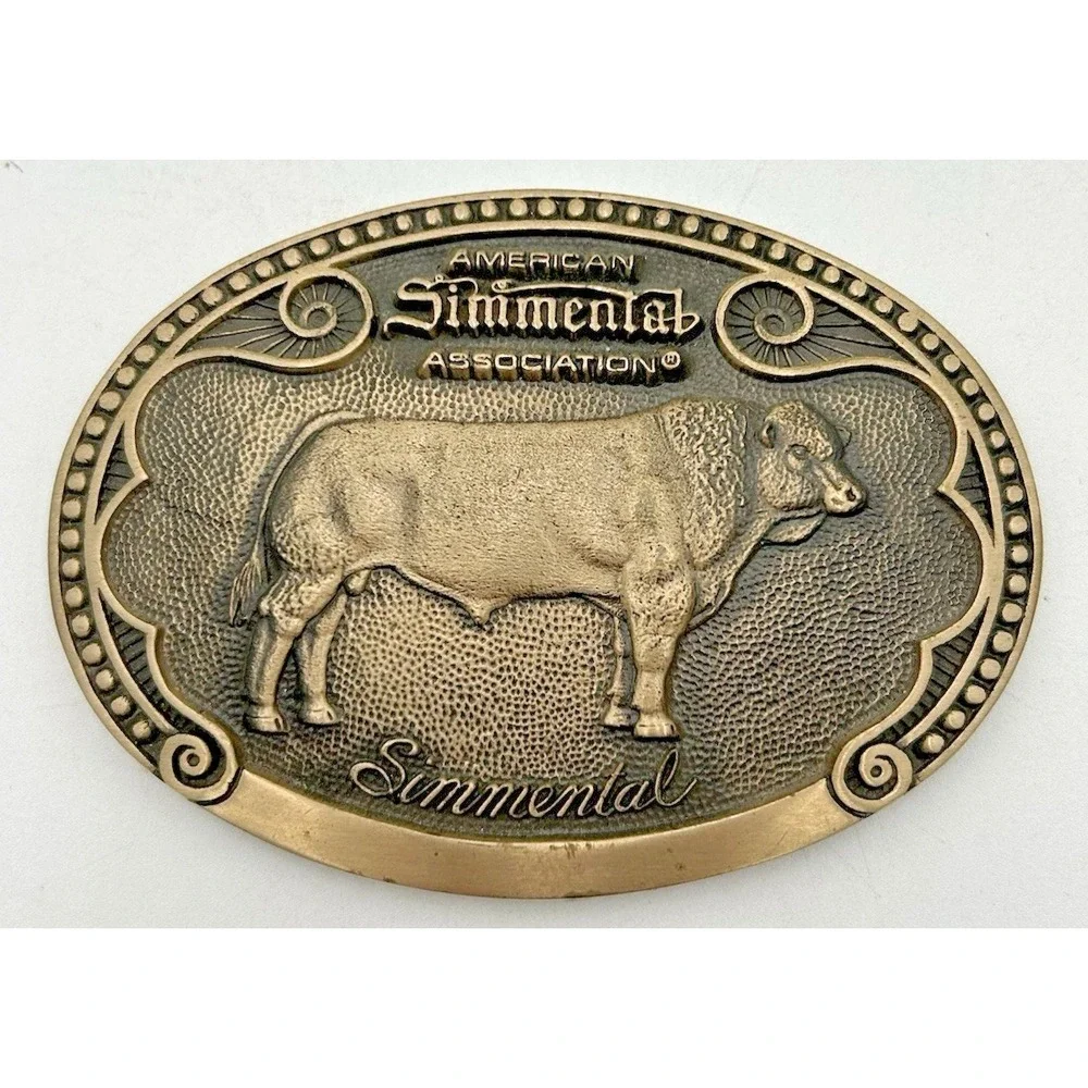 TONY LAMA Simmental Bull Cow Sire Belt Buckle Cattle Breed Series FIRST Edition
